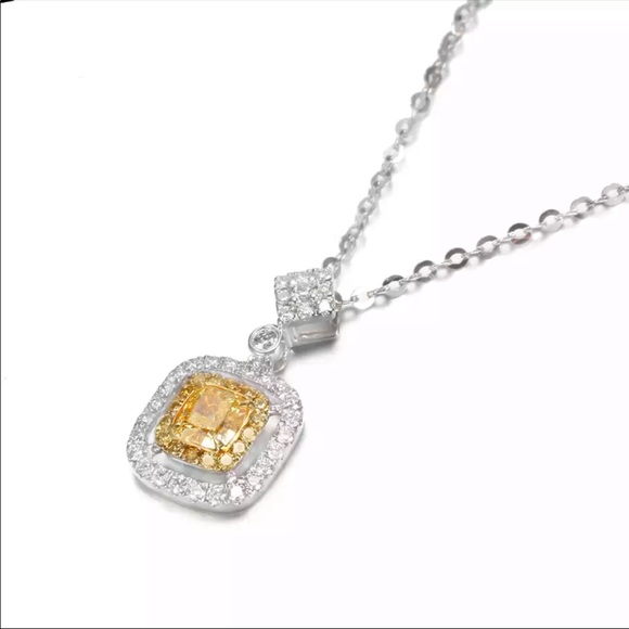 New Women’s 925 Silver Luxury Anniversary Diamond Necklace - Picture 2 of 6